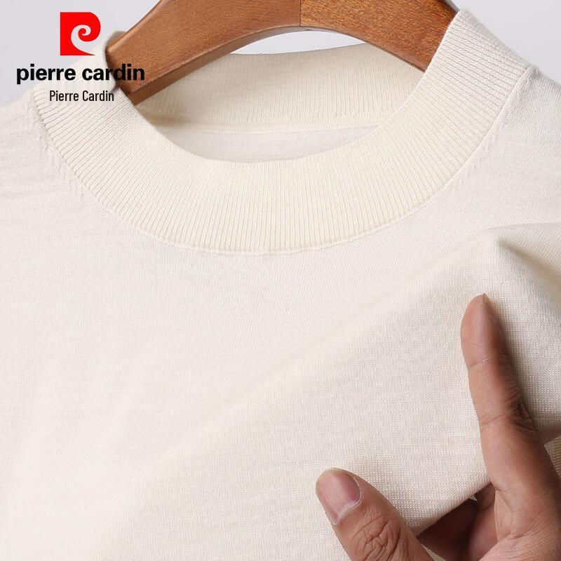 Pierre Cardin Men's 100% Pure Wool Short Sleeve Half Turtleneck Sweater