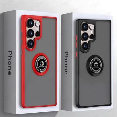 Magnetische Handyhülle mit Ringhalter für Samsung Galaxy S25 S24 S23 S22 S21 S20 Ultra Plus FE Note 20 Ultra Stoßfeste Hülle Fundas