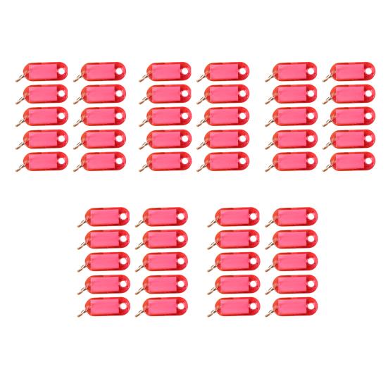

50Pcs Key Tags with Built-in Waterproof Anti-Scratch Protective Blank Label Paper Cover Color-Coded Office Key Labels червоний