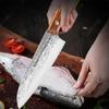 Professional Kitchen Knives Set Japanese Santouku Knife Fish Slicing Utility Knife Meat Cleaver Chef Knife Wooden Handle