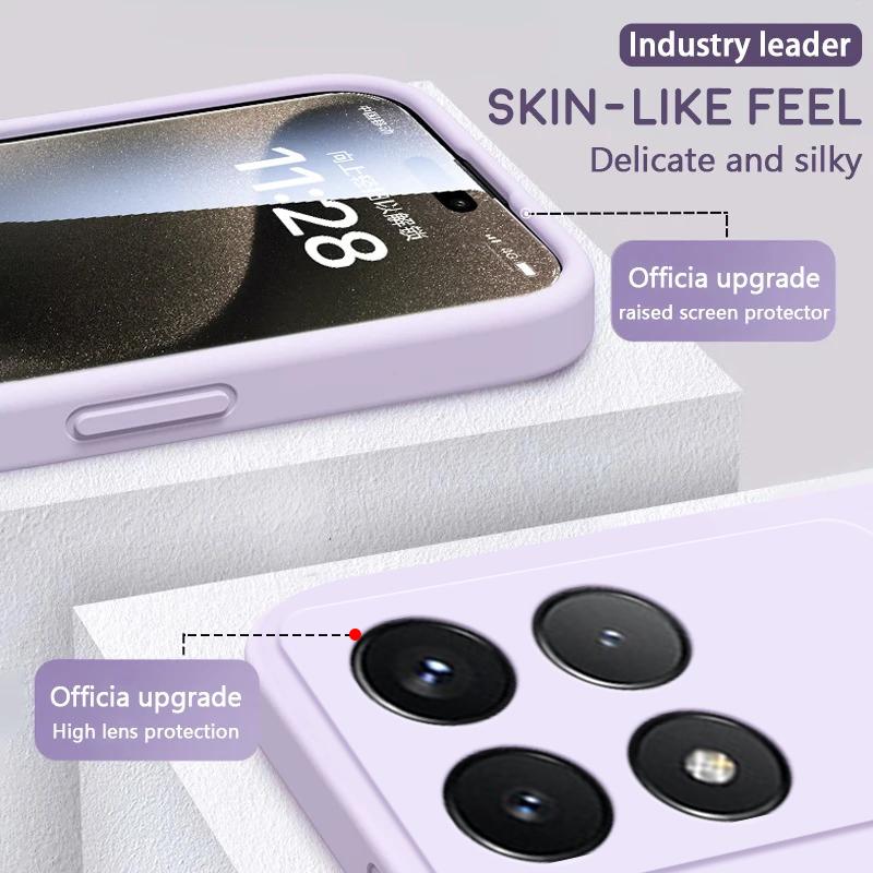 For Poco X6 X 6 Pocox6 Pro 5G Case Luxury Liquid Silicone Phone Cases For Xiaomi Poco X6 X 6 Pro Pocox6 Pro 5G Shockproof Soft Cover