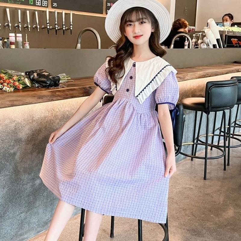 Sweet Dress for Girls, Summer Children's Fashionable Short-sleeved Princess Dress