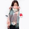 Autumn and winter warm imitation cashmere fringed student new plaid scarf women's winter versatile shawl
