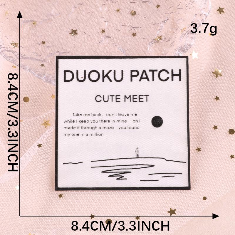 Hole Repair Sticker Accessories Offset Printing Flower Cloth Label Self-Adhesive Leather Jacket Down Jacket Patch Sticker English Letter Cloth Sticker