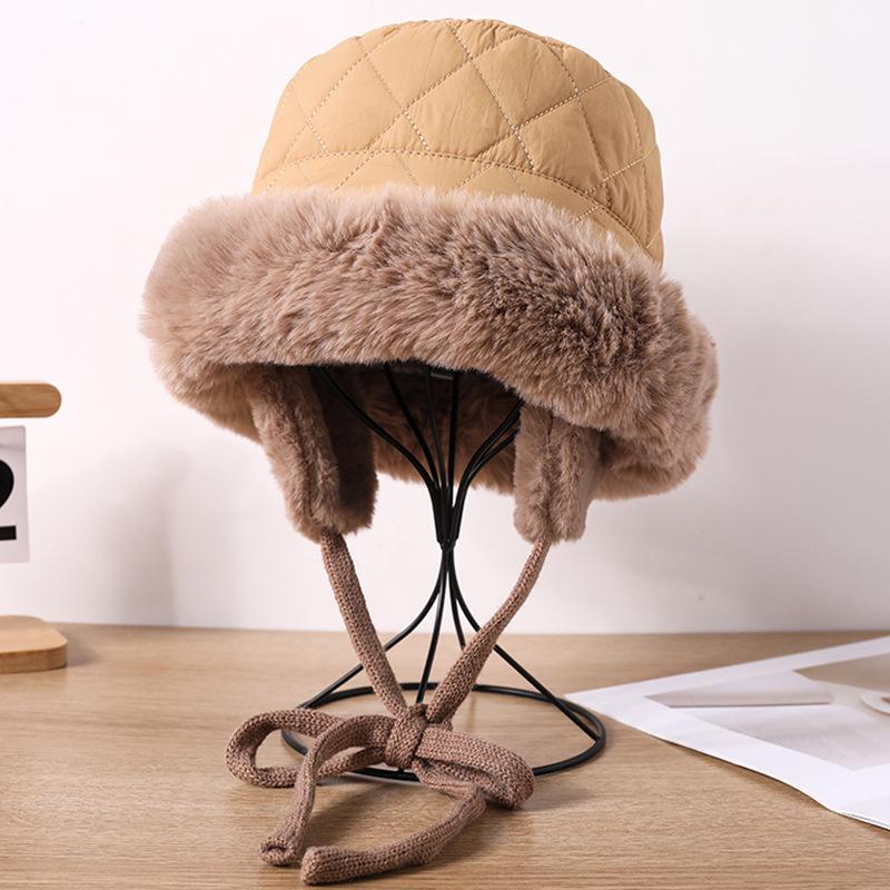 

Women s Large Face Slimming Mongolian Ear Protection Bucket Hat for Autumn/Winter – Windproof, Warm Velvet Cycling & Fishing Hat. One Size