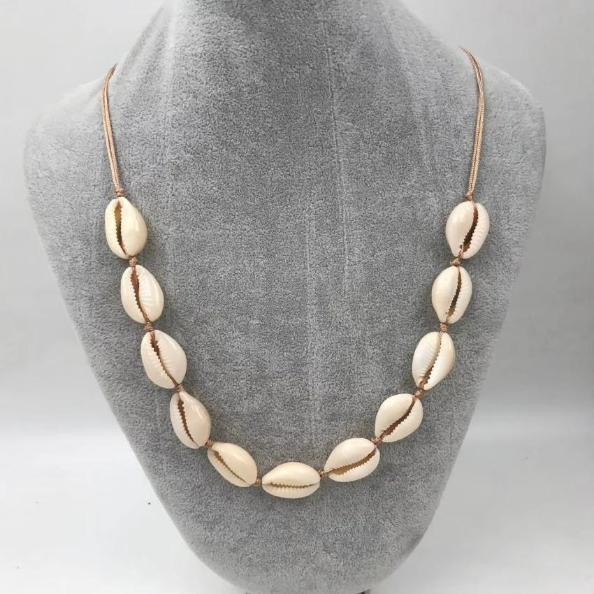 1 Pcs Natural Simple Daily Ladies Gifts Fashion All-match Adjustable Shell Sea Rope Bracelet Necklace Set Jewelry Necklace