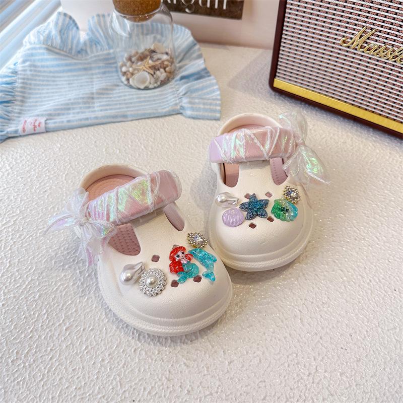 2026 Summer Ocean Style Mermaid Non-slip Holey Sandals for Girls 26-27