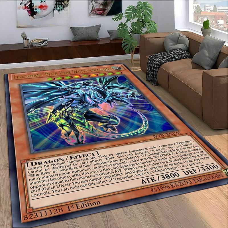 27 Stil Yu-Gi-Oh Karten Teppich für Wohnzimmer Heimdeko Schlafzimmer Bettseite Rutschfest Bereichsteppiche Maschinenwaschbare Fußmatte Türvorleger