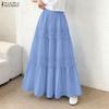 Womens Casual Elastic Waist Loose Holiday Long Skirts