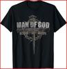 Man Of God Husband Dad Grandpa Cross Christian Black Cotton T-Shirt Unisex T-Shirt
