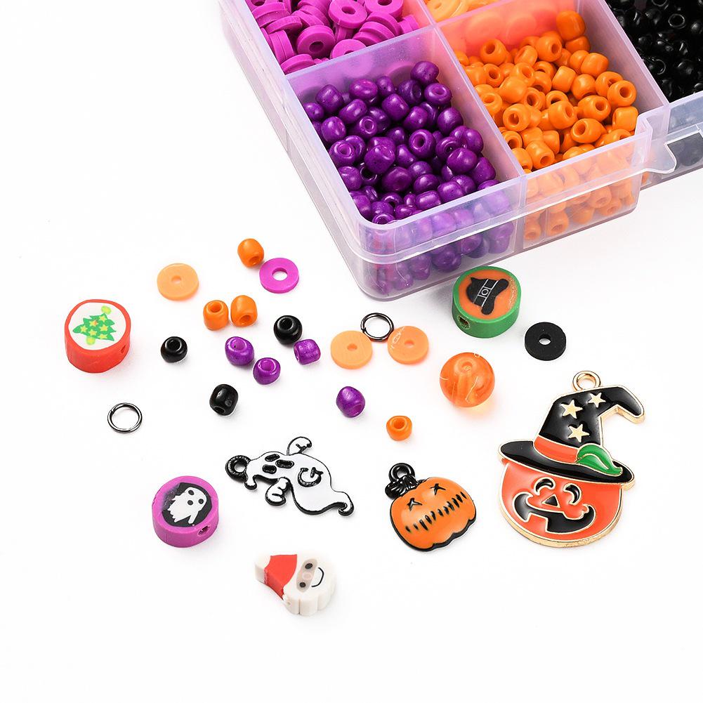 Halloween Polymer Clay Bead DIY Set: Handmade Bracelet & Necklace Accessories