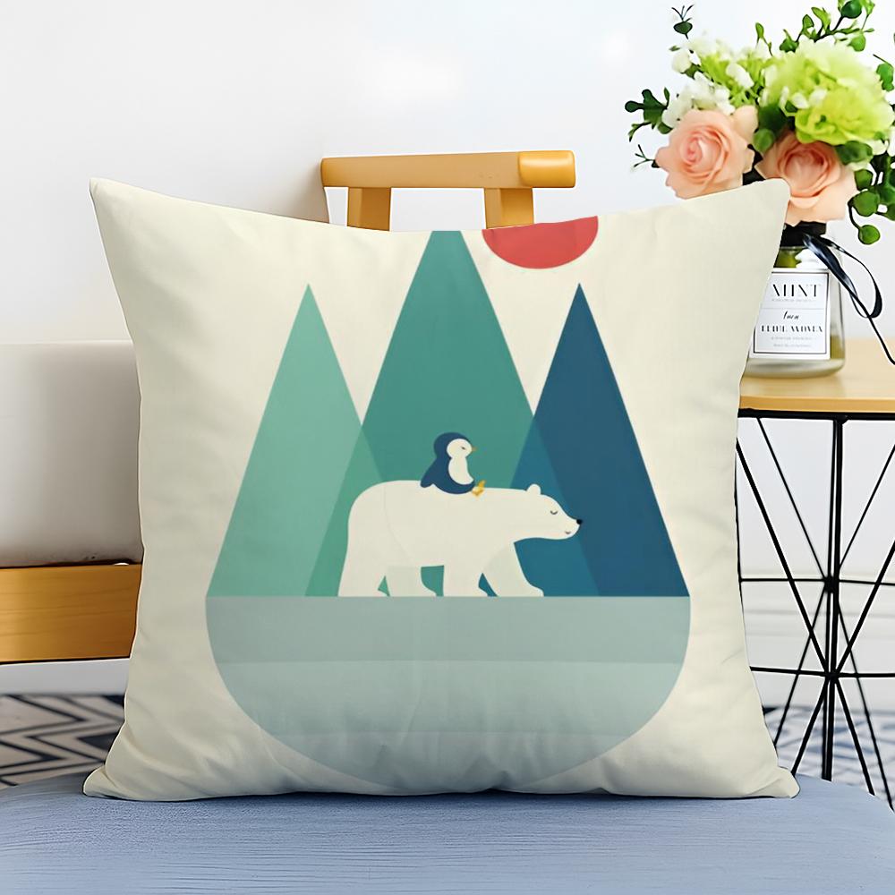 Minimalist Clean Simple Nordic Modern Anime Cushion Cover Washable Linen Pillowcase Soft for Sofa Bed Cozy Home Room Decor