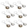 48pcs Rotation Pendant Base Tray Round Glass Domes Key Rings Jewelry DIY Tool Accessory