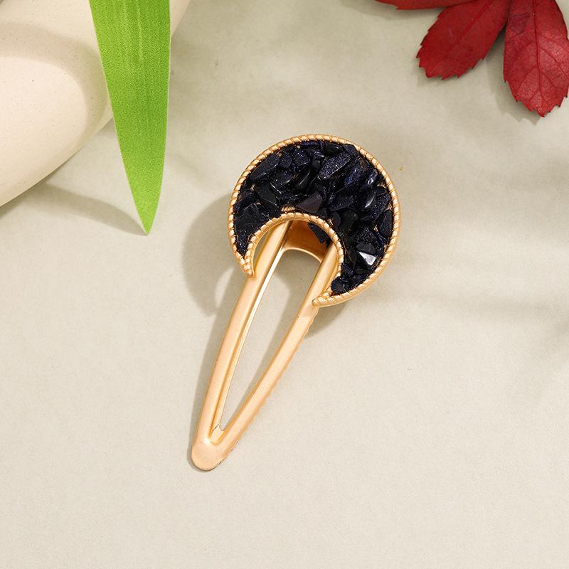Natural Quartz Crystal Hair Clips Gemstone Metal Headdress Bulk Orders 7*3cm