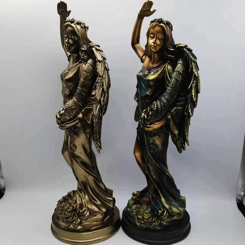 Ancient Greek Goddess of Wealth Resin Sculpture Retro Office Lucky Decoration Attracting Wealth Home Decoration Ornaments Gifts