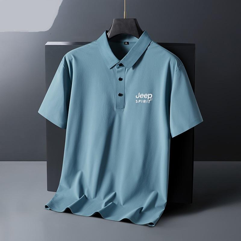 Kortärmad pikétröja Herr Sommar Casual T-shirt