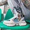 High Top herren Sneakers Schuhe Herbst Plattform Atmungsaktive Graffiti Leinwand Und Pu Mann Schuh Tenis Masculino Zapatillas Hombre