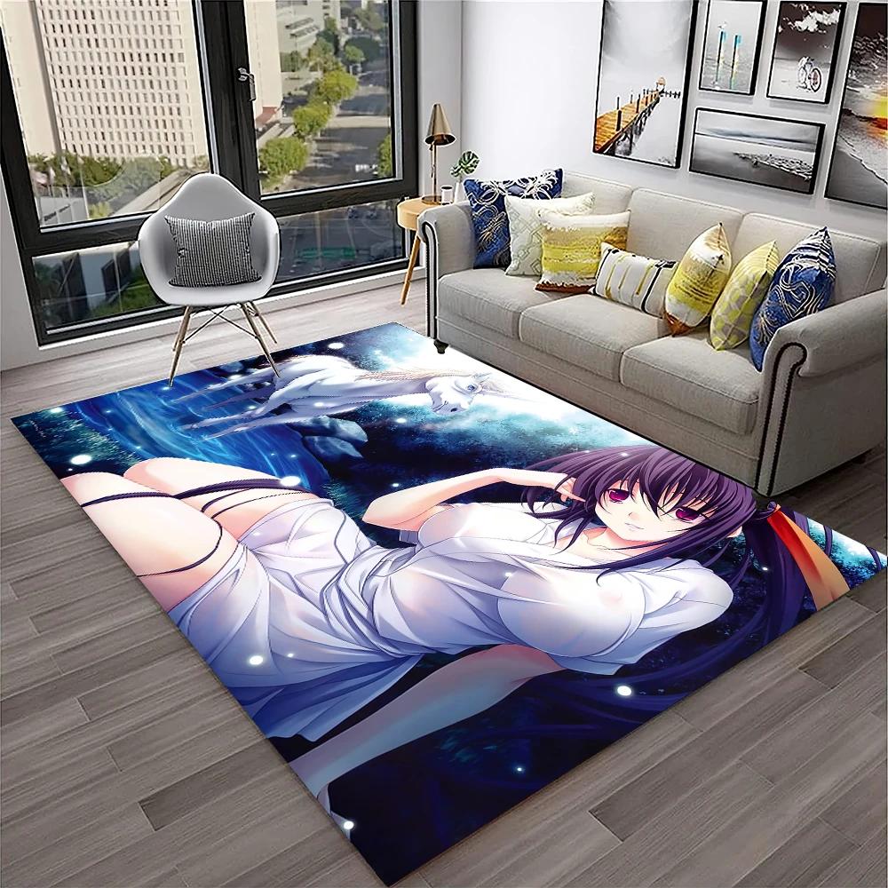 High School DxD Sexy Girl Cartoon 3D Carpet Rug for Home Living Room Bedroom Sofa Doormat Decor,kids Area Rug Non-slip Floor Mat