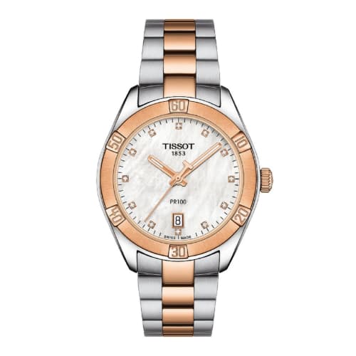 

Tissot PR 100 Sport Chic Bracelet Watch (T1019102211600) Women s White Mother-of-Pearl Dial