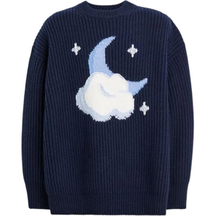 

Coach Однотонный свитер с приспущенным плечом, круглым вырезом, свободного кроя, плотный, с длинным рукавом, унисекс, темно-синий CU466-B5H S