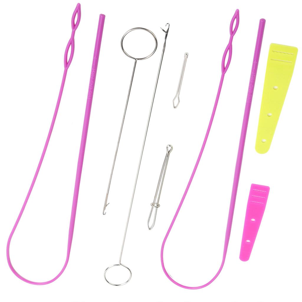 9Pcs DIY Drawstring Threader Set Sewing Loop Turner Hook and Tweezers Home Sewing Tool
