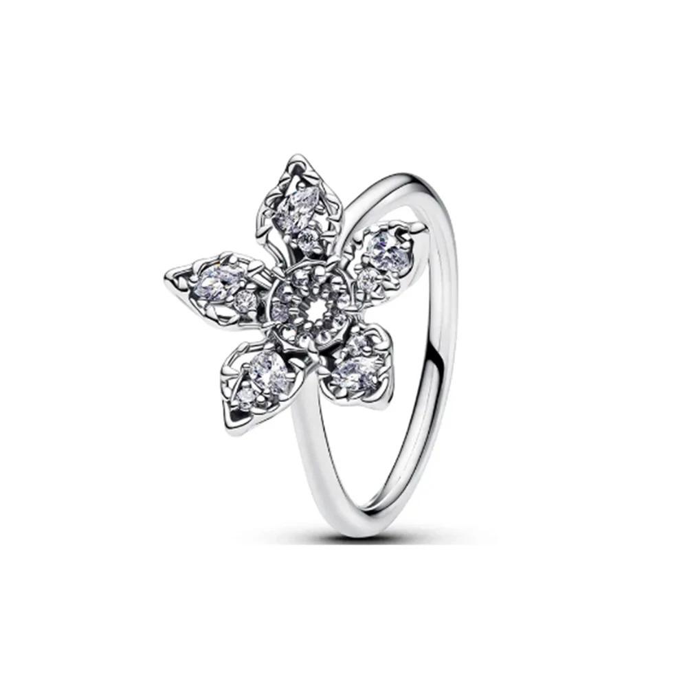 New 925 Silver Plant Bee Flower Women's Ring Suitable for Wedding Parties Wear DIY High Quality Jewelry Gifts