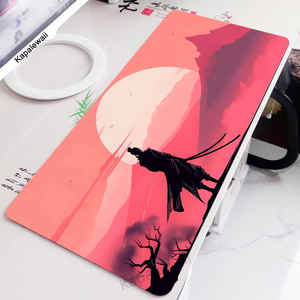 Gamer Mousepad Large Samurai Gaming Mouse Pad Computer Keyboard Pads Locking Edge Mouse Mat XXXL Gaming Mats Xmm Desk Mat