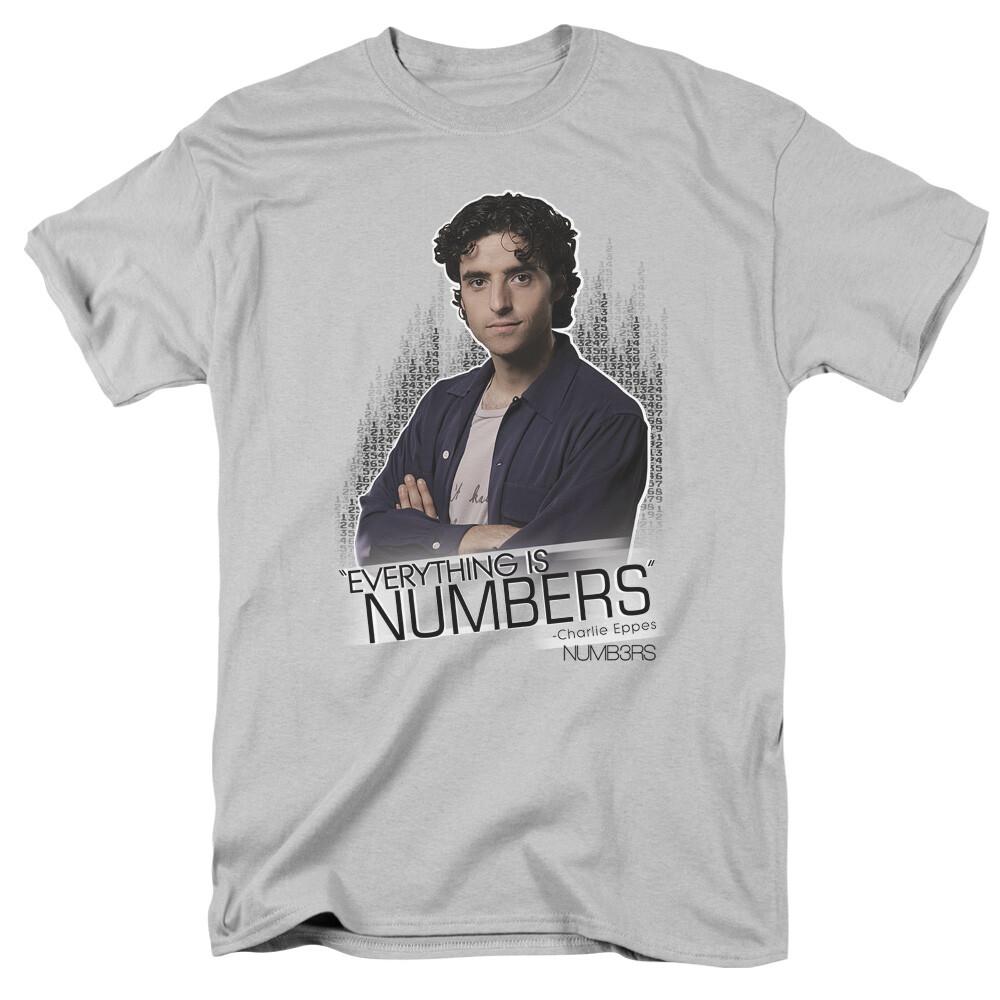 Numbers Everything Is Numbers T Shirt Mens Licensed Classic TV Charlie Silver XXL
