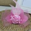 Retro Pillbox Hat Elegant Rose Hat with Feathers Mesh Bow 20s 50s Pillbox Hat for Kids Girls Stage Performances Theme Party Photo Props