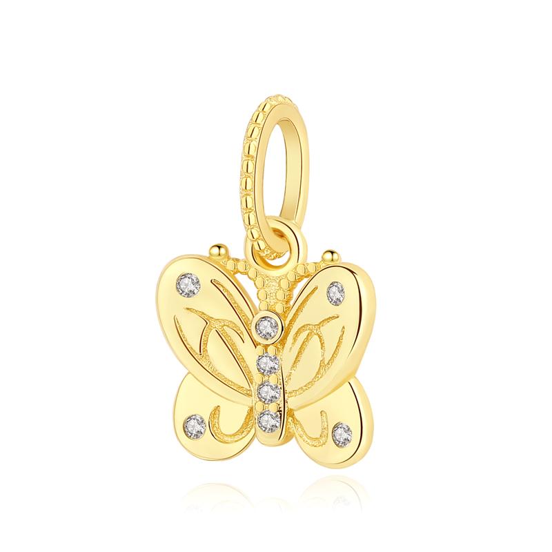 Original 925 Sterling Kupfer Charm Perle Liebe Hund Katze Pfote Panda Glühwürmchen Anhänger Charms Passend für Armbänder Halsketten Frauen Zirkon