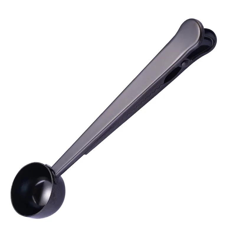 Multifunctional Sealing Clip Milk Powder Measuring Spoon Coffee Spoon Clip Two - in - one 430 Stainless Steel