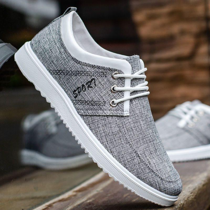 Men s autumn shoes trend breathable canvas shoes men s lightweight versatile casual shoes Doudou shoes men 45