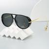 New Oversized Pilot Sunglasses Vintage Double Bridge Sun Glasses Women Trendy Luxury Eyeglasses Brand Design Outdoor Shades Glas