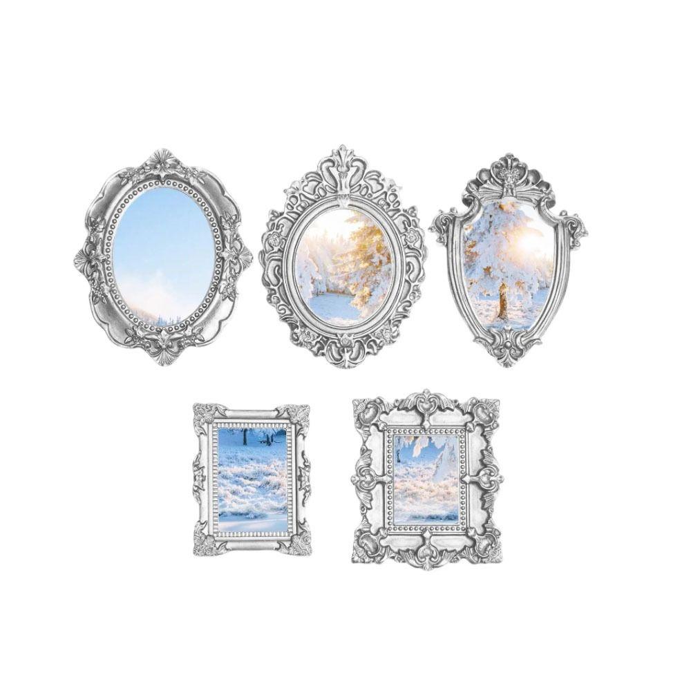 5Pcs Vintage Resin DIY Shadow Box Frame Gold DIY Mini Photo Frames Memory Display Frames Gifts