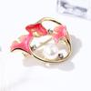 Fashion Oil Drop Alloy Trumpet Flower Pearl Brooch Female Anti-glare Pin Accessories Exquisite Hypoallergenic Luxury Enamel Brooch Long-Lasting Color