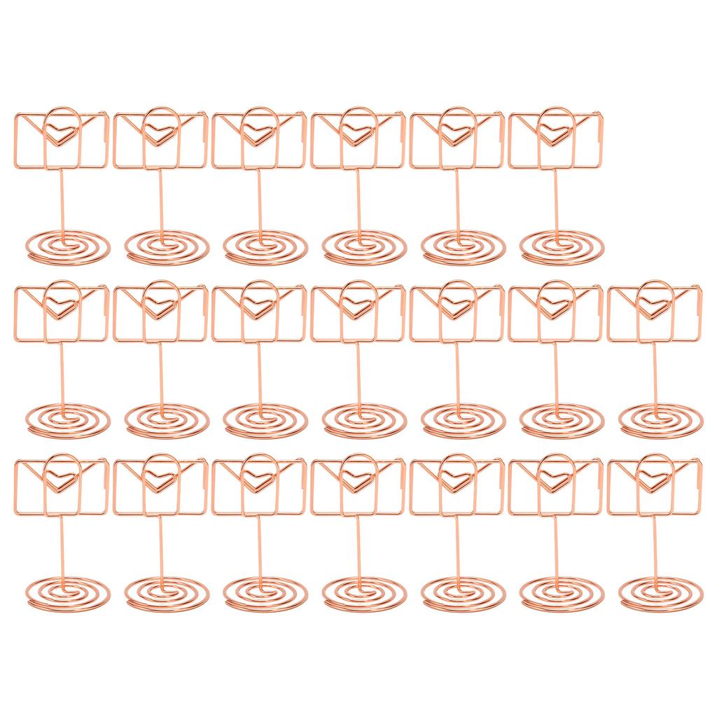 20 st Memoklämma Härlig Roséguld Liten Kuvertform Bordsnummerhållare Fotokortställ för Bröllop Kontor