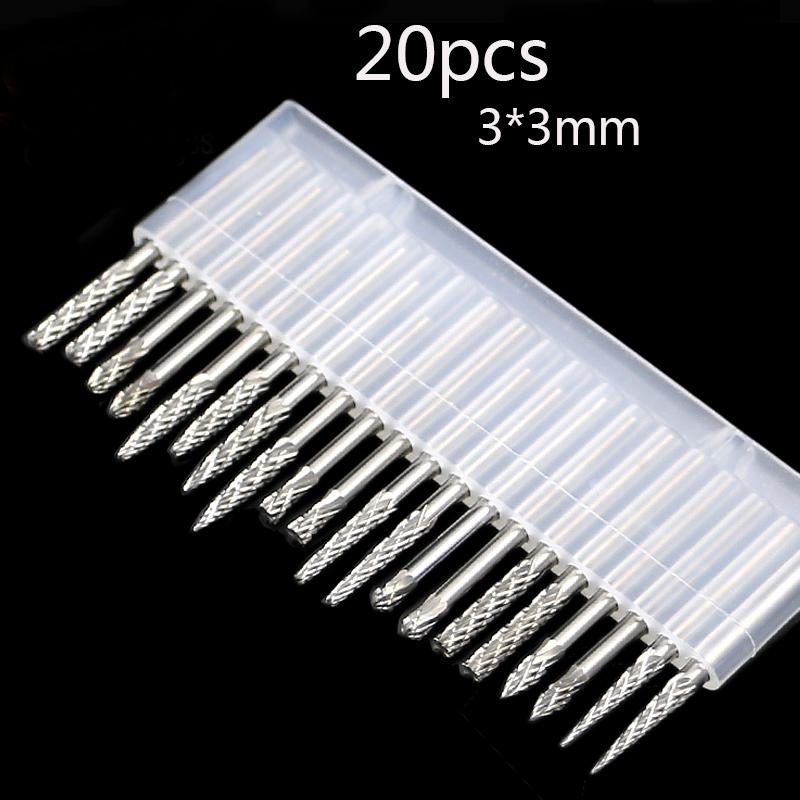 

10 шт. 20 шт. 3 мм 6 мм хвостовик вольфрамовый карбид фреза напильник борфреза развертка инструменты набор для резки для Dremel