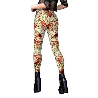 Halloween Damen Leggings Damenbekleidung Europäischer und Amerikanischer Bandagen-Print Yogahose Sportleggings