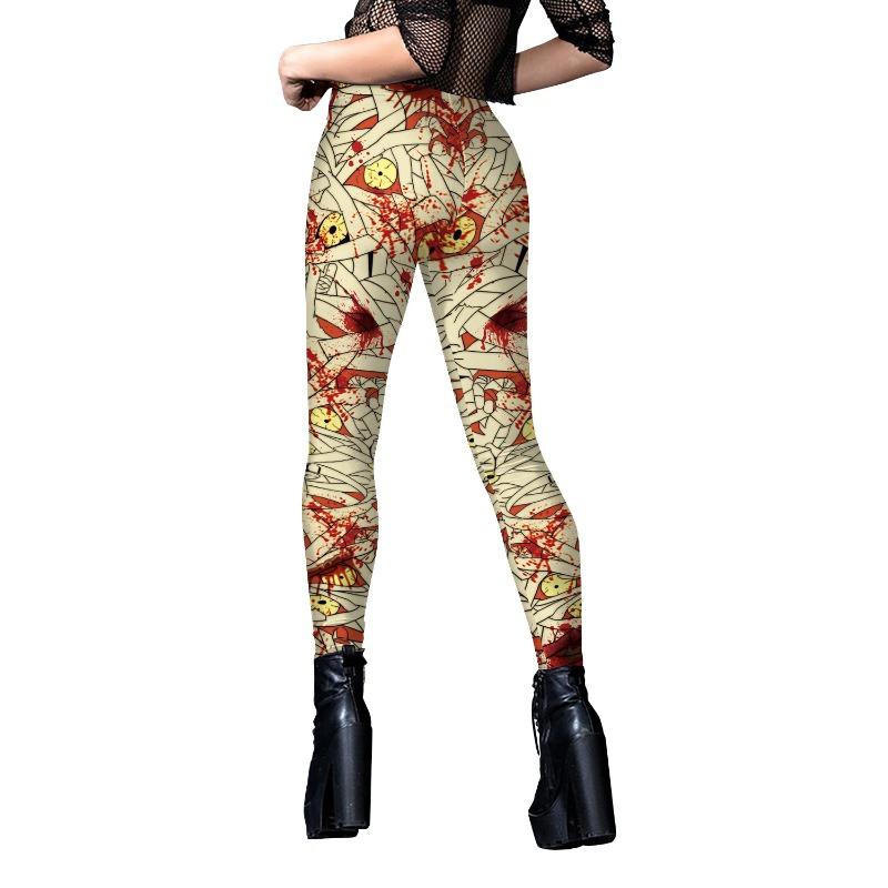 Halloween Women's Leggings Women's Wear European and American Bandage Print Yoga Pants Sports Leggings