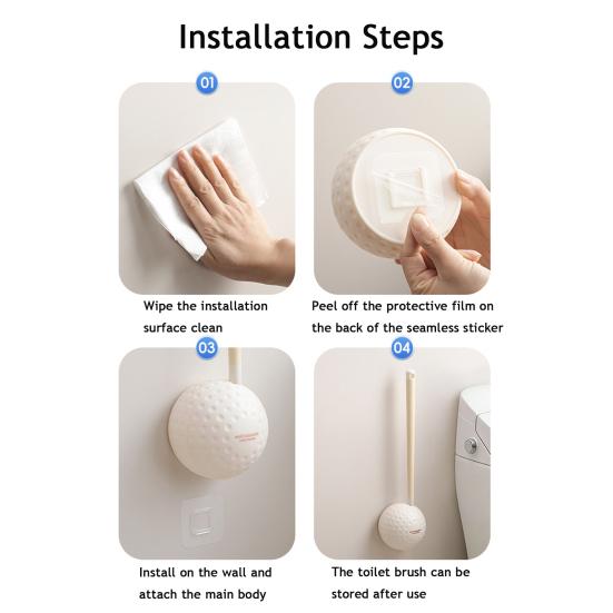 Extended Handle Toilet Brush Double-Sided Brush Head Toilet Scrubber