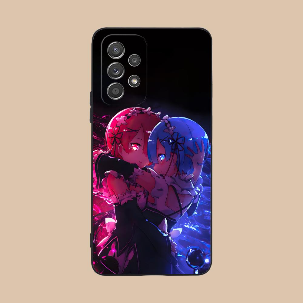 ReZero Rem Ram Matte TPU Mobile Phone Case for Samsung Galaxy M55 54 42 35 34 33 32 23 22 15 14 13 12 F55 5G Colorful Cover