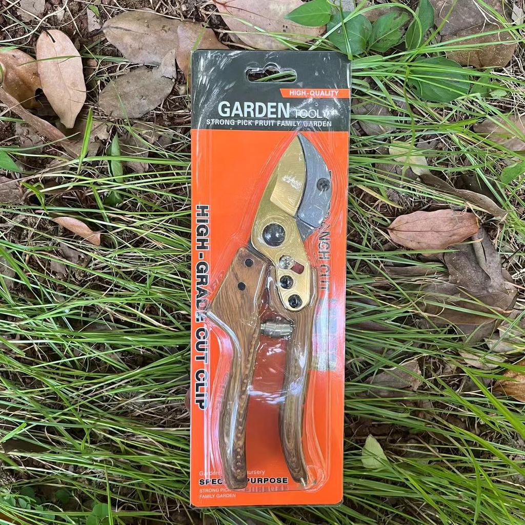 SK5 Steel Twocolor Blade Gardening Shears Bypass Pruning Scissors Heavy Duty Pruning Manual Pruning GardenTool Wood Pattern