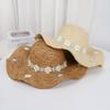 New Lafite Straw Hat Hand-woven Flower Hat Women's Summer Vacation Seaside Big Eaves Sun Protection Beach Hat