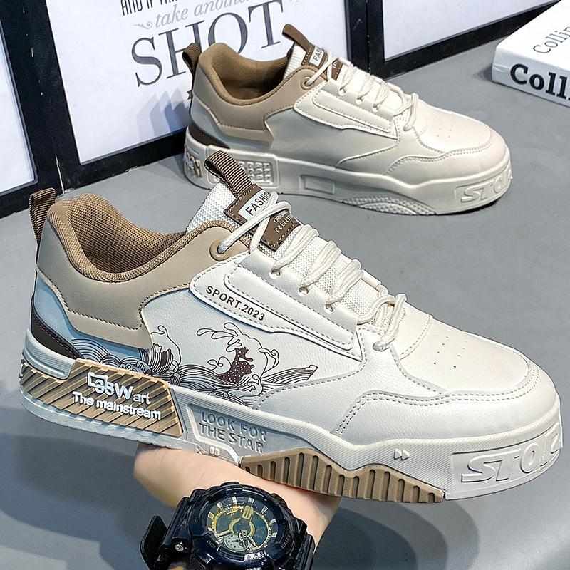 Men's shoes trendy fashion thick baseplate shoes niche personality trendy shoes wear-resistant casual sports shoes student explosion white shoes