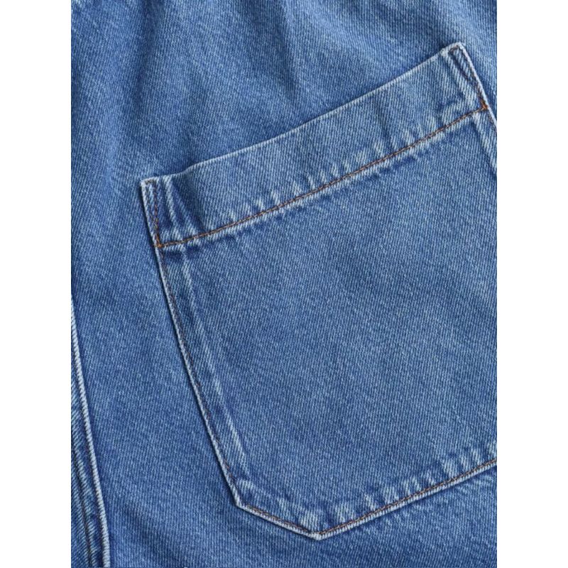 Kaslead Fashion Wind Fashion Washed Blue Tops