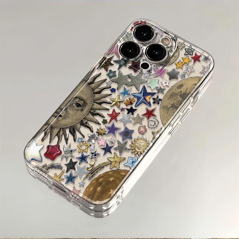 Creative Design Graffiti Phone Case for IPhone 16 15 14 13 11 12 Pro Max Back for IPhone 14 15 16 Plus Transparent TPU Soft Case iPhone 16 Pro