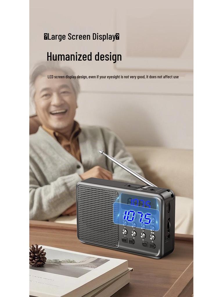 Portable Wireless Bluetooth Speaker with Radio & Card Slot for Seniors