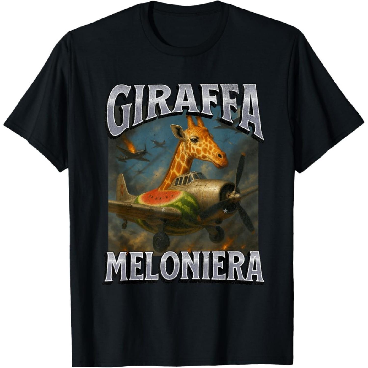 Забавная графическая футболка с итальянским мемом про жирафа-арбуза(8) S