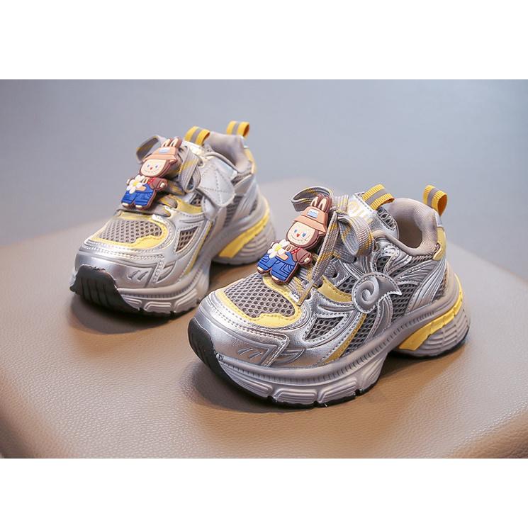 

Children s shoes new autumn collection: versatile cartoon mesh dad shoes for girls, comfortable soft-soled sneakers for boys 37 жовтий