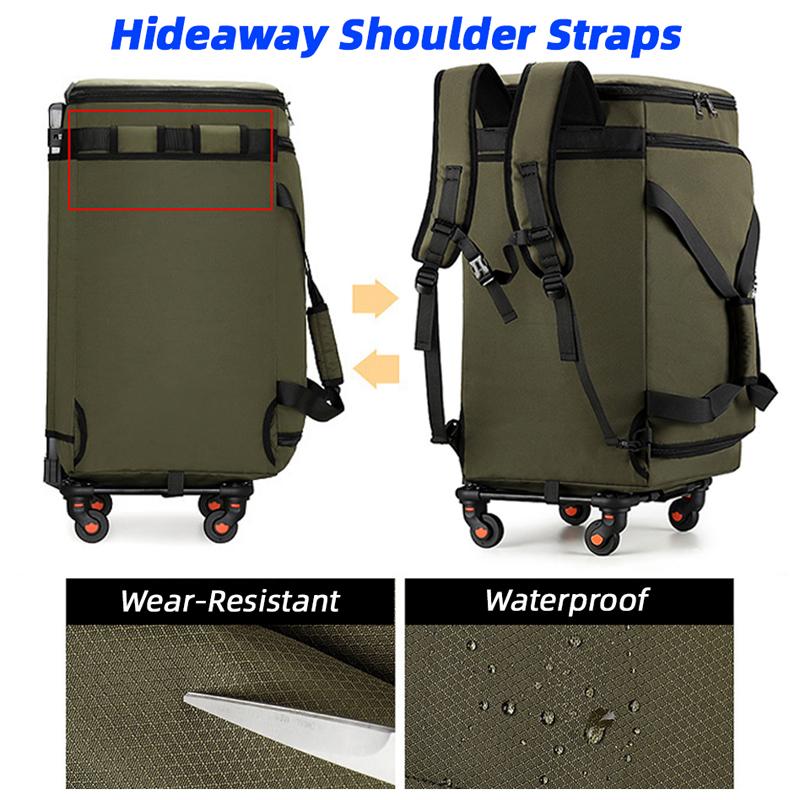 Large-capacity Detachable Trolley Case, Packing Equipment, Folding Luggage Bag, Travel Bag, Lightweight Wheel Bag, Cross-border Large Backpack